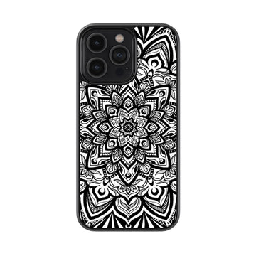 Black and White Mandala Glossy Metal Case