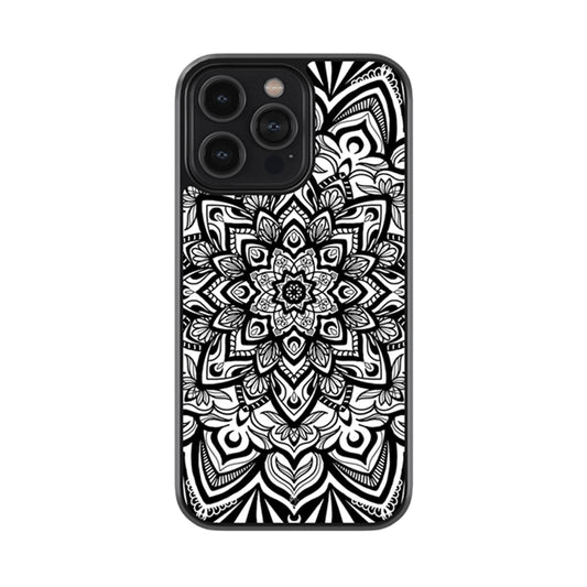 Black and White Mandala Glossy Metal Case