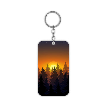 Deep Dusk Forest Keychain