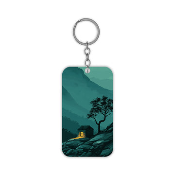 Forest House Keychain