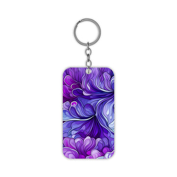Purple Florals Keychain
