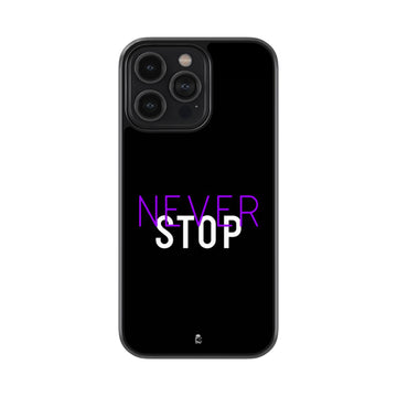 Never Stop Glossy Metal Case