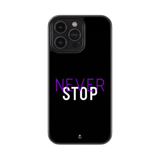 Never Stop Glossy Metal Case