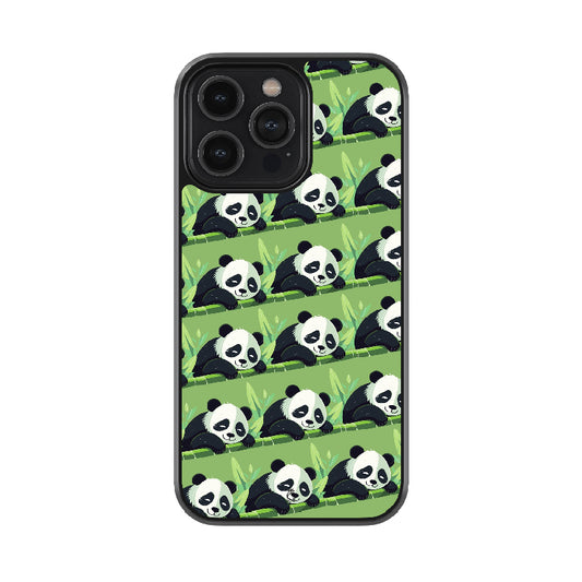 Sleeping Panda Pattern Glossy Metal Case