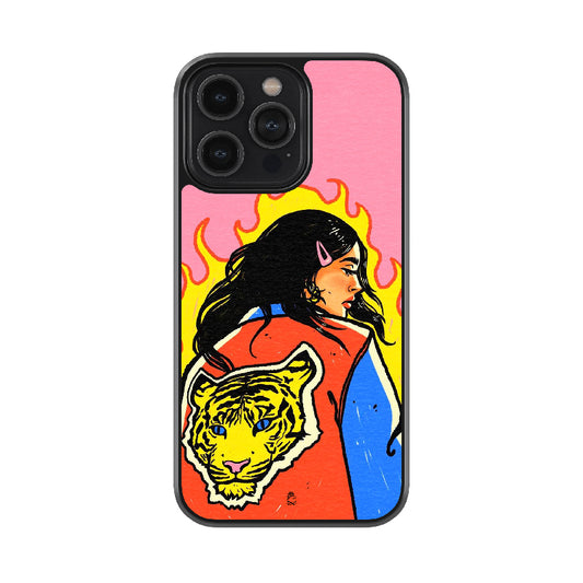 Flame Tiger Glossy Metal Case