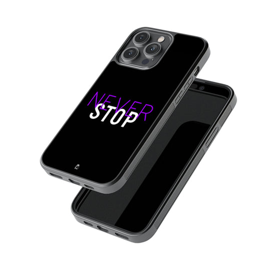 Never Stop Glossy Metal Case