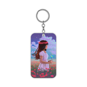 Garden Girl Keychain
