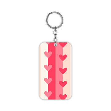 Linear Hearts Keychain
