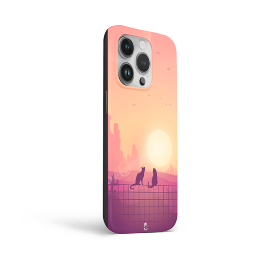 Sunset With Cats Flexible Soft Silicone Case