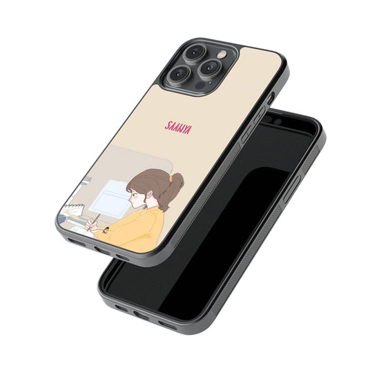 Custom Workholic Girl Name Glossy Metal Case