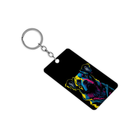 Abstractive Dog Keychain