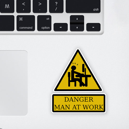 Danger Man at Work Laptop Sticker