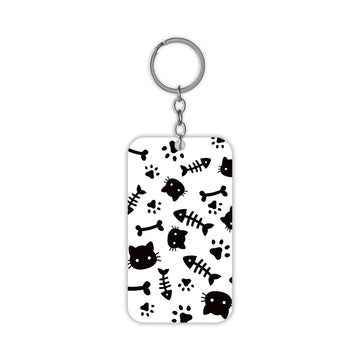 Cat and Fishes Keychain