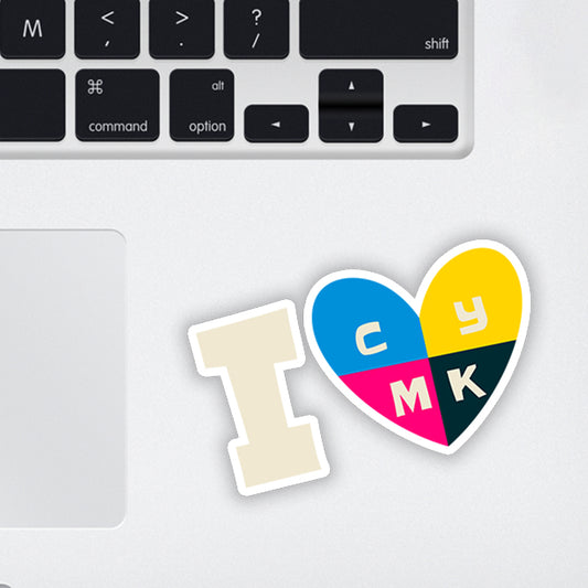 I love CMYK Laptop Sticker