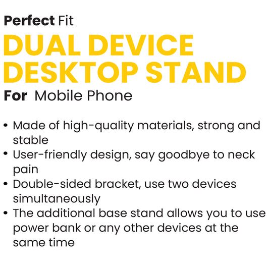 In-Base Dual Device Metal Alloy Phone Holder