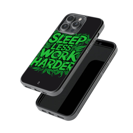Sleep Less Work Hard Glossy Metal Case