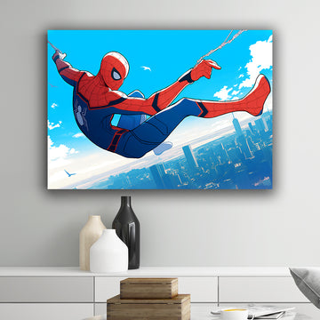 Spiderman Flying landscape Poster