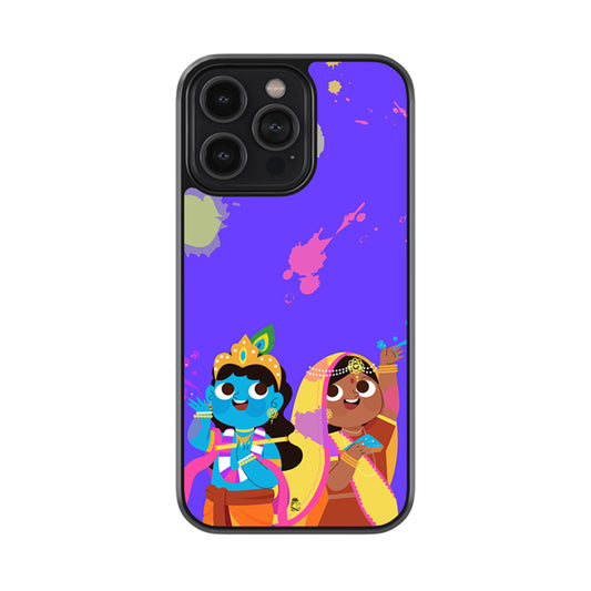 Krishna and Radha Holi Celebration Glossy Metal Case