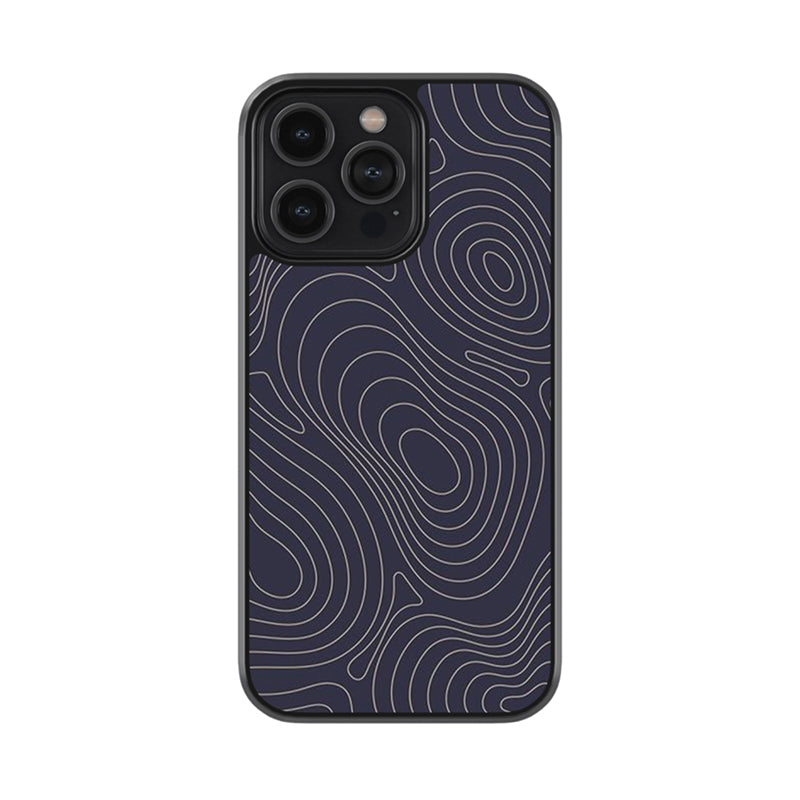 Navy Topography Glossy Metal Case