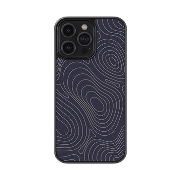 Navy Topography Glossy Metal Case