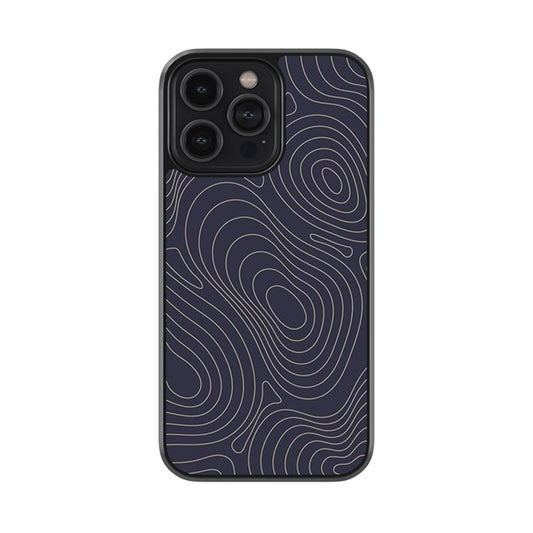Navy Topography Glossy Metal Case