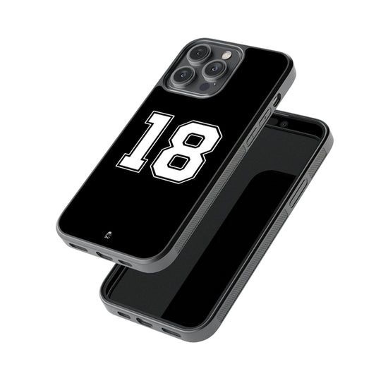 Jersey Number 18 Glossy Metal Case