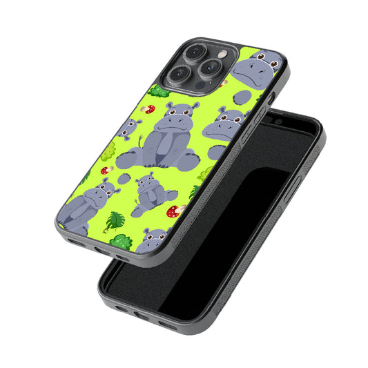 Funny Hippo Glossy Metal Case