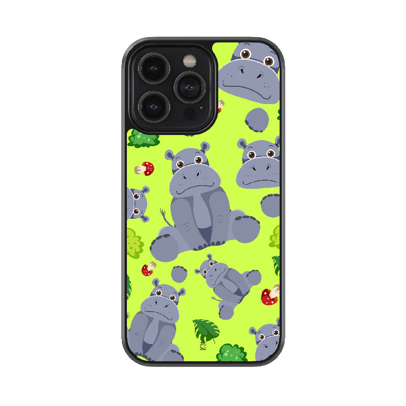 Funny Hippo Glossy Metal Case