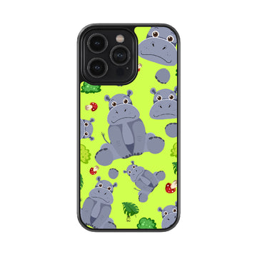 Funny Hippo Glossy Metal Case