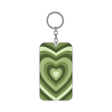 Green Hearts Keychain