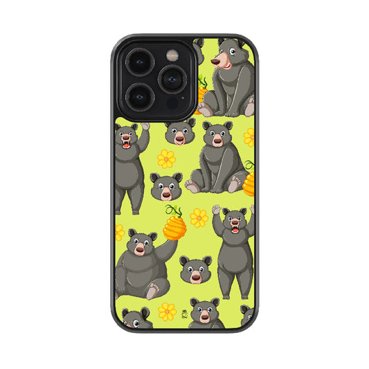 Honey Comb Bear Glossy Metal Case