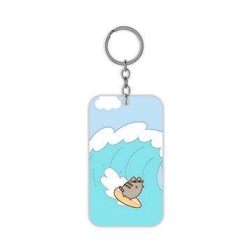 Surfing Cat Keychain