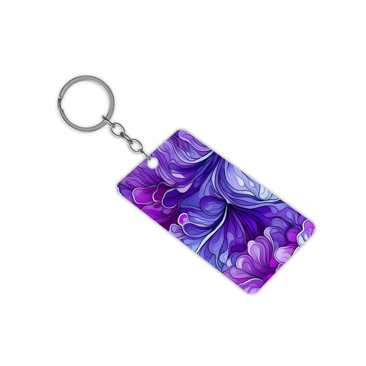 Purple Florals Keychain