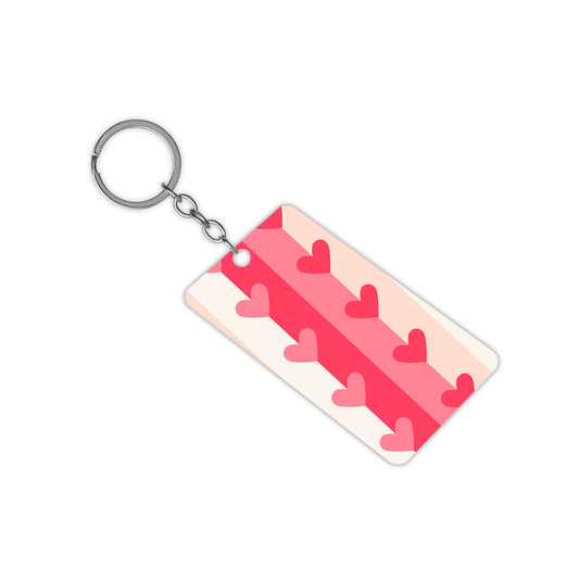 Linear Hearts Keychain