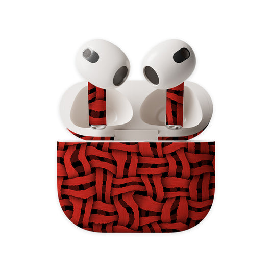 Red Knits Earbuds Skin
