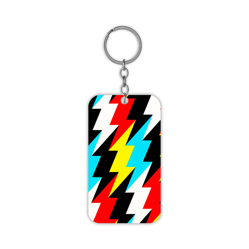 Abstractive Colourful Stripes Keychain