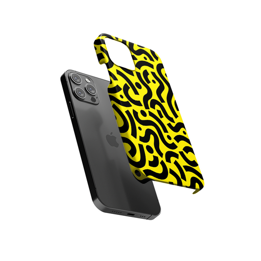 Yellow Black Doodles Slim Hard Case
