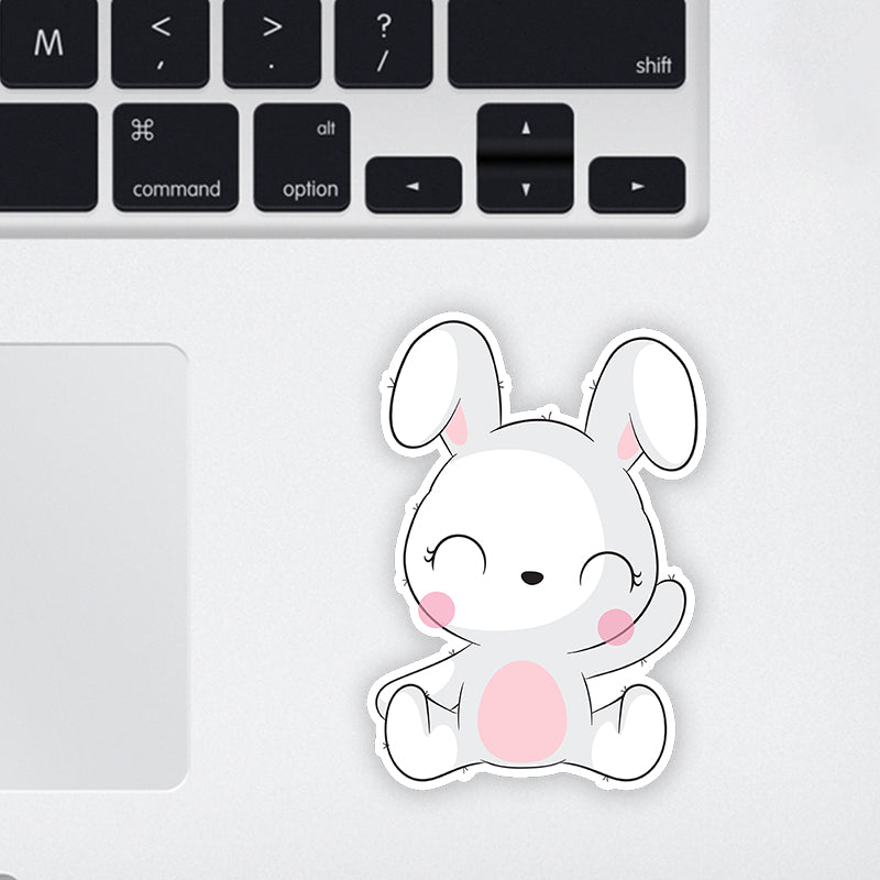 Cute white Bunny Laptop Sticker