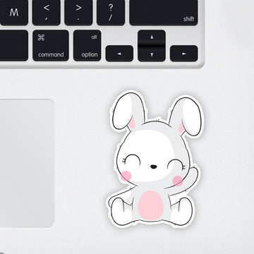 Cute white Bunny Laptop Sticker