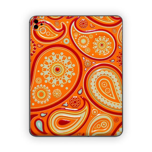 Orange Paisley Ipad Skin