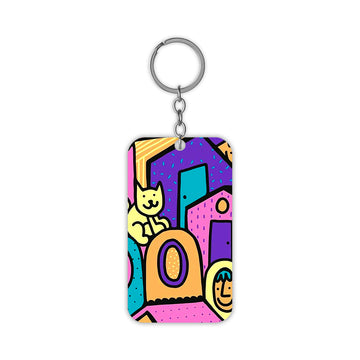 Cat Art Keychain
