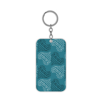 Blue and White Pattern Keychain