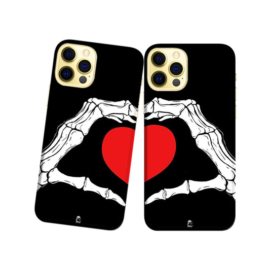 Skeleton Love Slim Hard Couple Phone Case