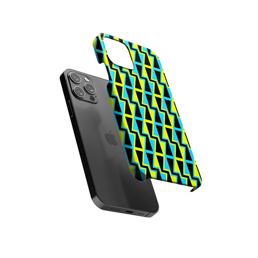 Neon Blue, Green Stripes Slim Hard Case