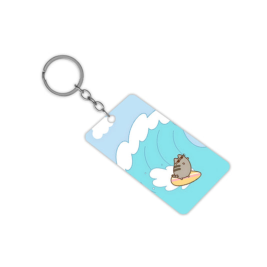 Surfing Cat Keychain