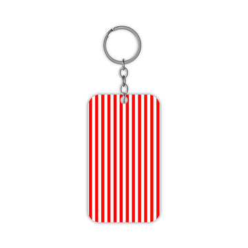 Red Linear Stripes Keychain