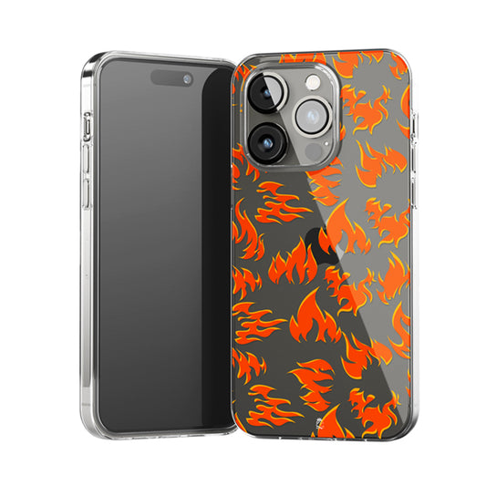 Fire Flames Clear Silicone Case