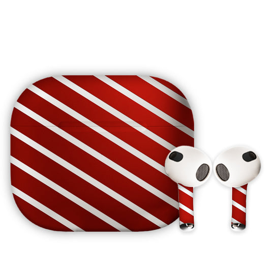 Red Stripes Earbuds Skin