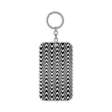 Optical Illusion Waves Keychain