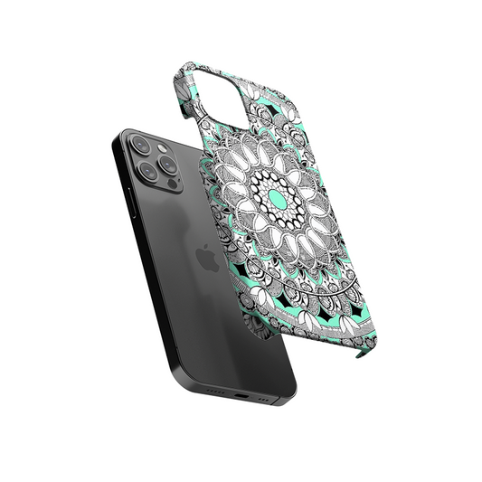 White Green Mandala Slim Hard Case
